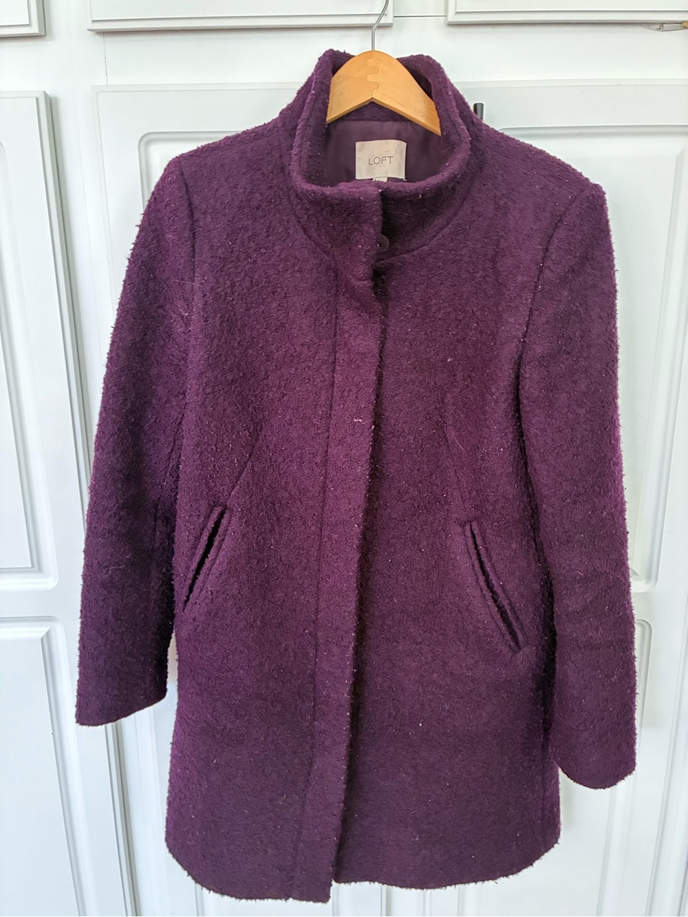 LOFT Purple Bouclé Pea Coat